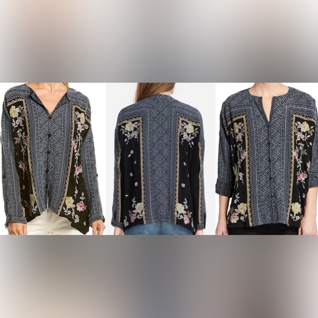 Johnny Was Rumi Button Down Shirt, Size S